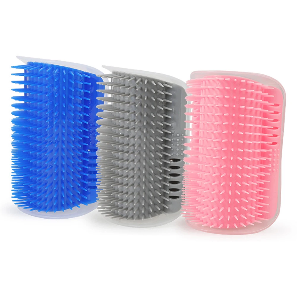 Cat Brush Comb Cat Toy with Catnip Wall Brush Corner Cats Scratcher Massage Self Groomer Comb Pet Brush Corner cat scrubber