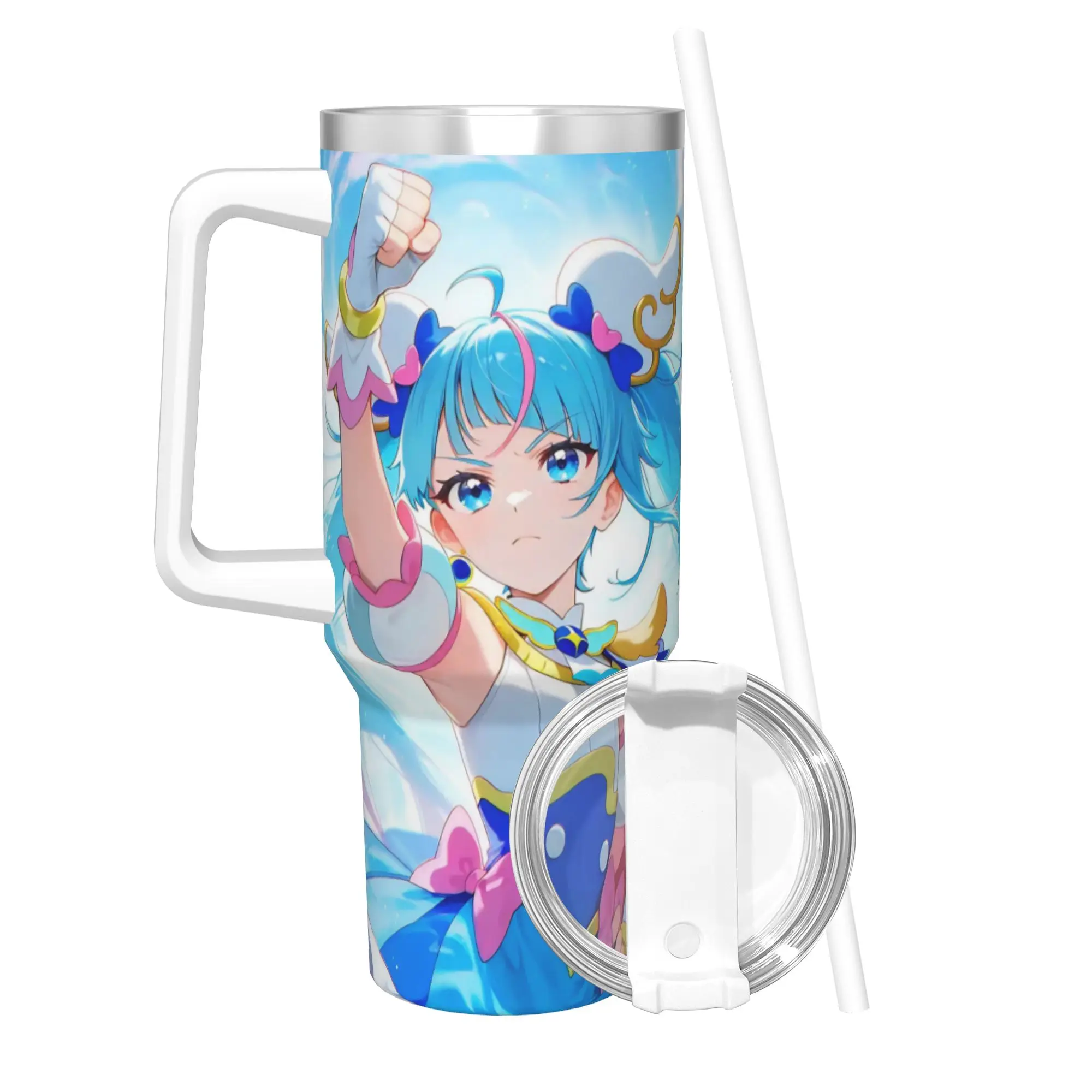 Soaring Sky Pretty Cure Tumbler 40oz Stainless Steel Double Wall Vacuum Insulated  Tumblers Cup With Straw