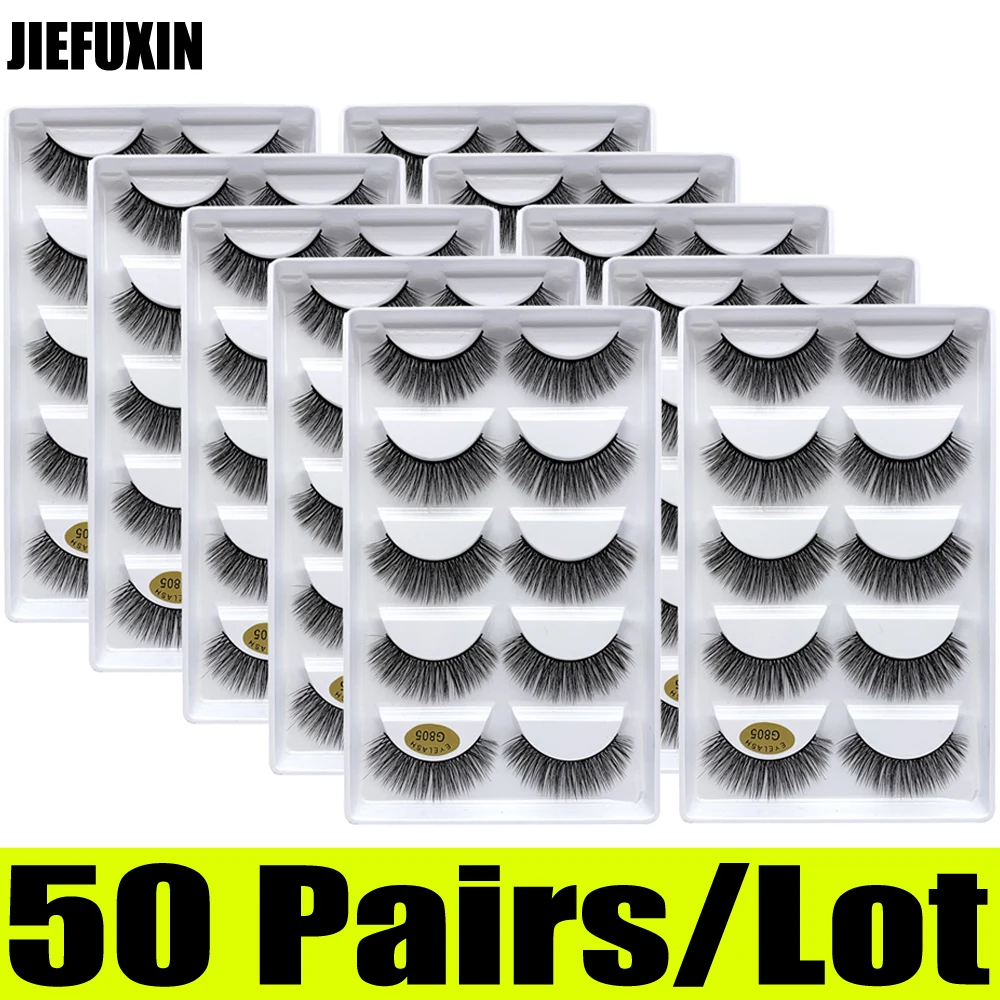 50 Pairs 3d Nertsen Wimpers Groothandel 10 doos 3d nertsen wimpers natuurlijke lange valse wimpers wimpers extension cilios g806 g800