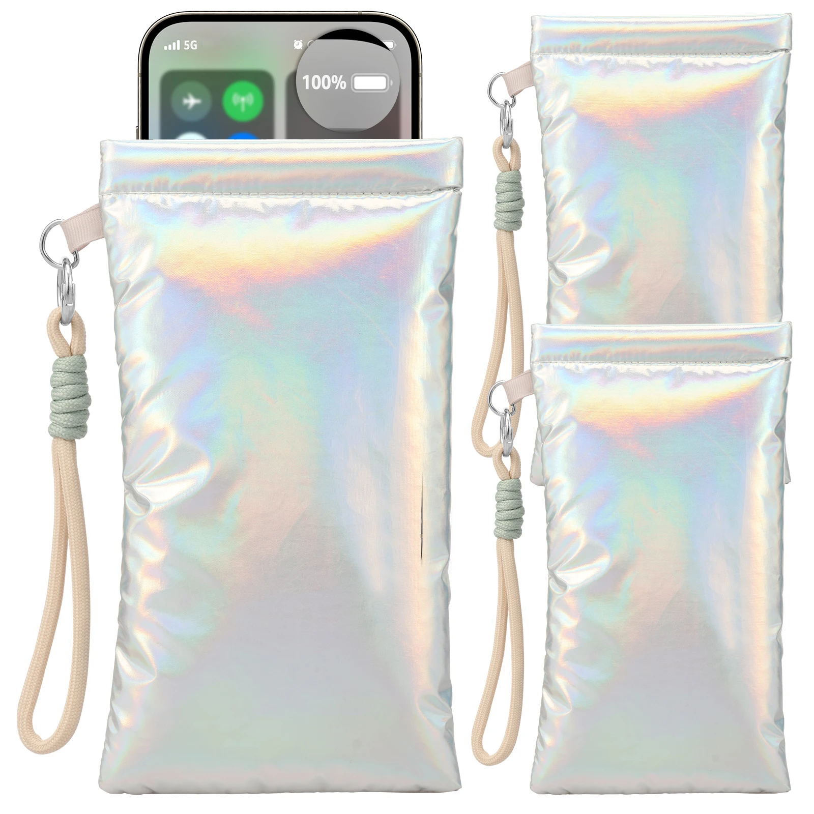 3-teilige Thermo-Handyhülle, isolierte Handytasche, wasserdichte, isolierte Handy-Schutztasche, tragbare Smartphone-Thermo-Tasche