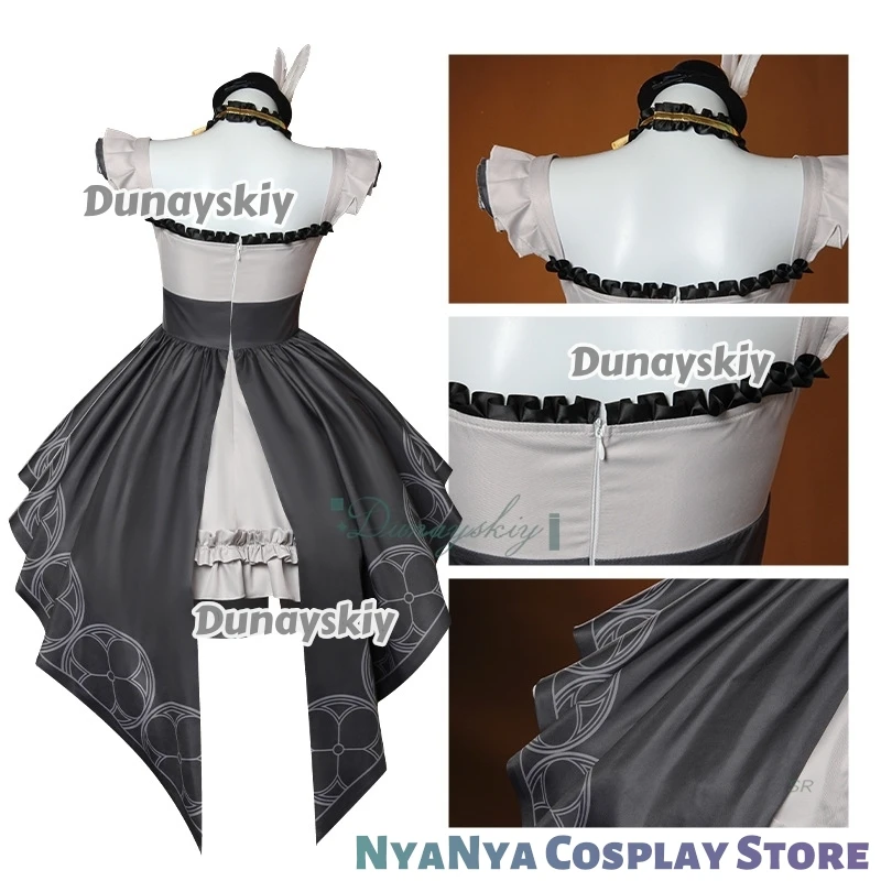 Iochi Mari Косплей 코스 Luar Парик Лолита Платье Ушной Наряд Костюм Игра Синий Архив Хэллоуин Вечеринка Униформа Для Женщин Одежда Для Девочек