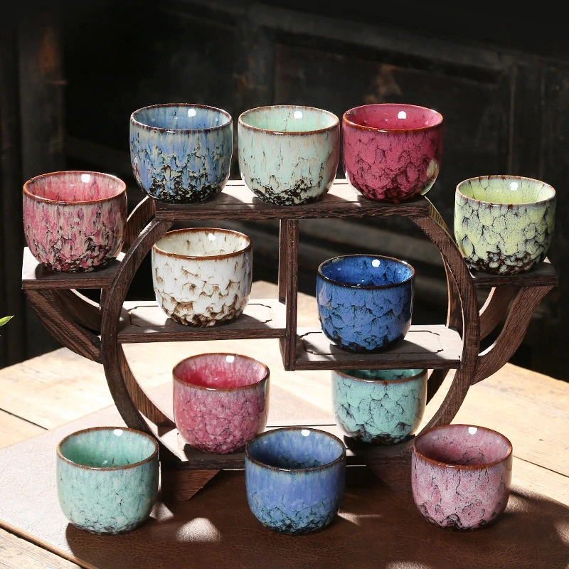 1-Piece Mini Tea Bowl Kiln Transformation Ceramic Tea Cup Household Afternoon Tea Cup Kung Fu Tea Cup espresso cups  coffee cup