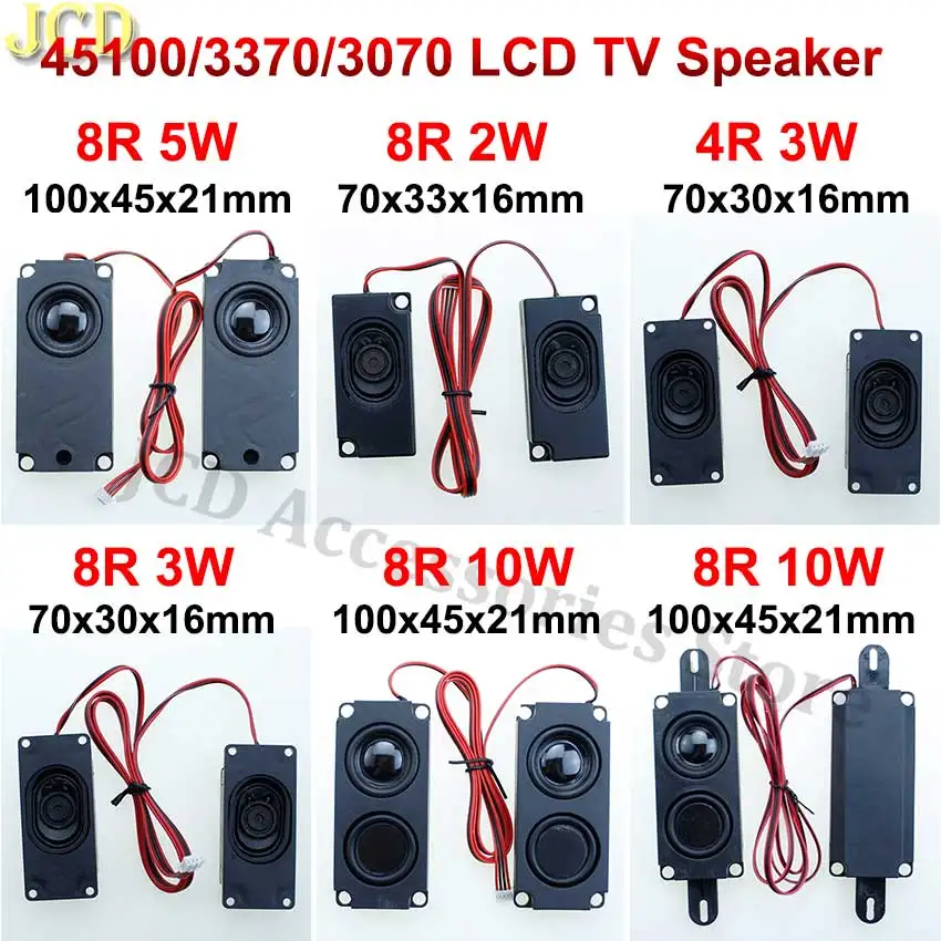 JCD 8ohm 4R 8R 2W 3W 5W 10W 45100/3370/3070 Loud Speaker With 4Pin PH2.0 Terminal Connector Computer LCD Monitor TV Speaker Horn