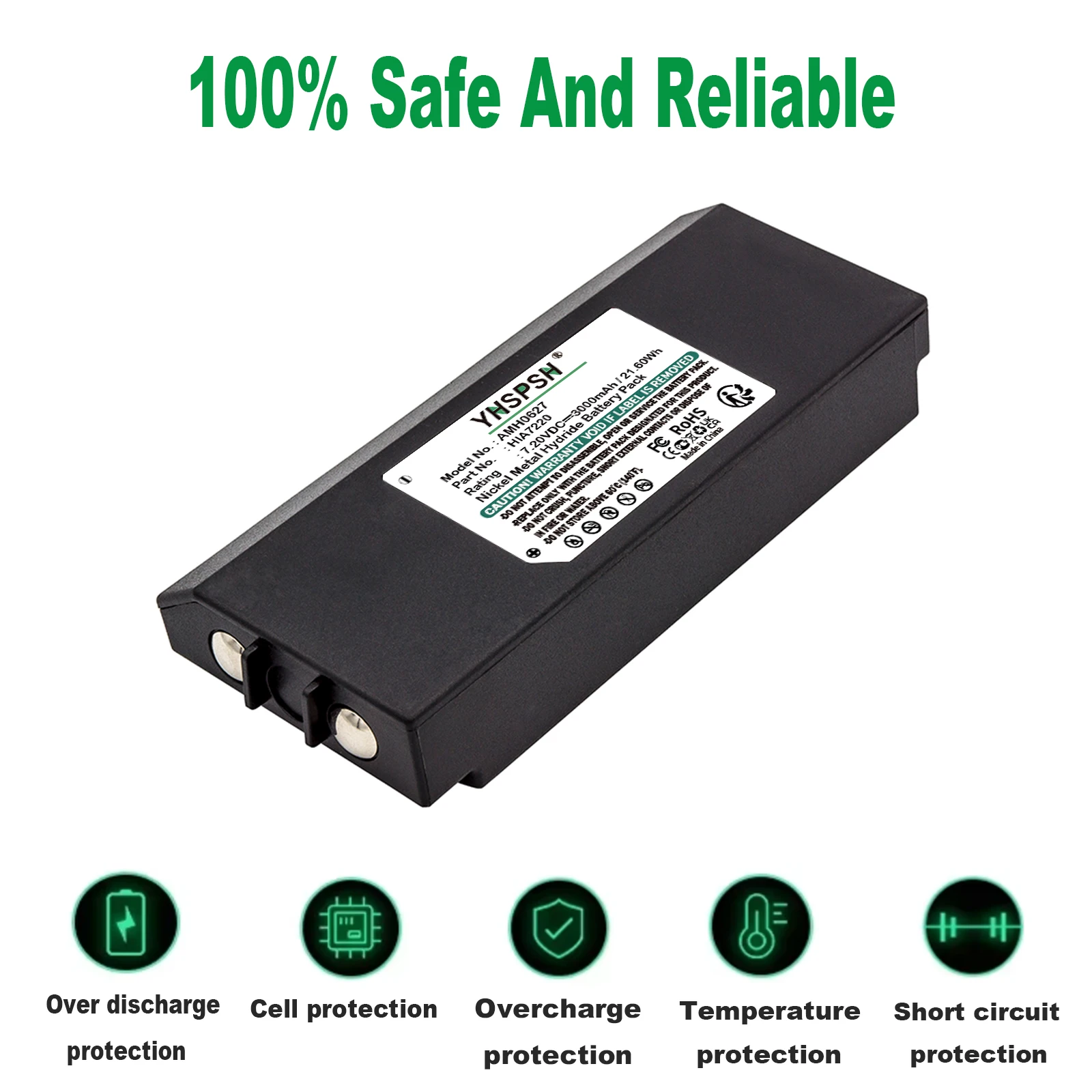 3000mAh Crane Remote Control Battery For Hiab:HIA7220,XS Drive H3786692,XS Drive H3796692,AX-HI6692,AMH0627,XS Drive,Ni-MH,7.20V