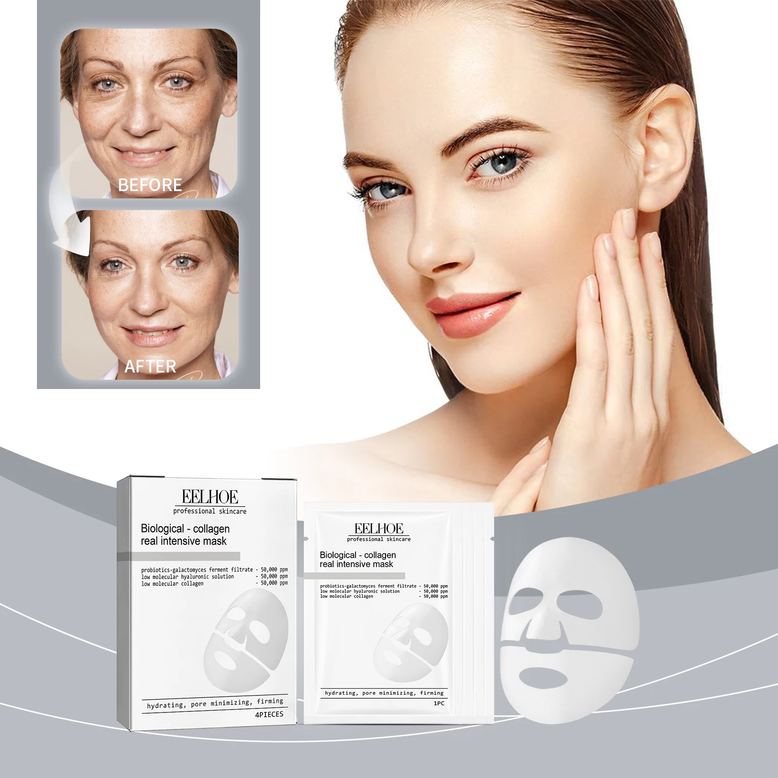 

EELHOE Firming Collagen Mask (boxed) Moisturizing and Hydrating Firming Improve Skin Elasticity, Reduce Fine Lines