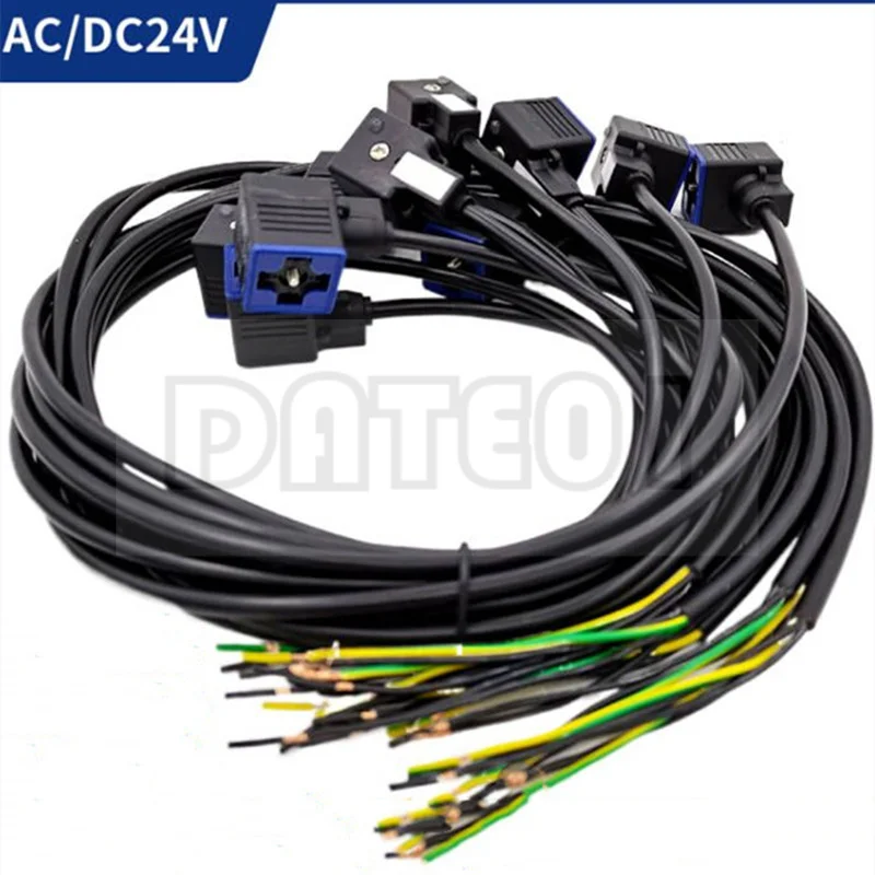 Solenoid Valve Hydraulic Valve Dust proof Waterproof With Light Wire Plug AC/DC24V4A Integrated Wiring Casting Plug 18mm