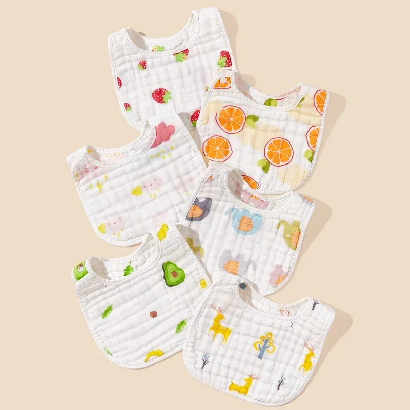 Reversible Printing 100% Cotton 8 Layers Baby Bibs baby bibs  baberos bebe  baby bib  baby bibs waterproof  baby items