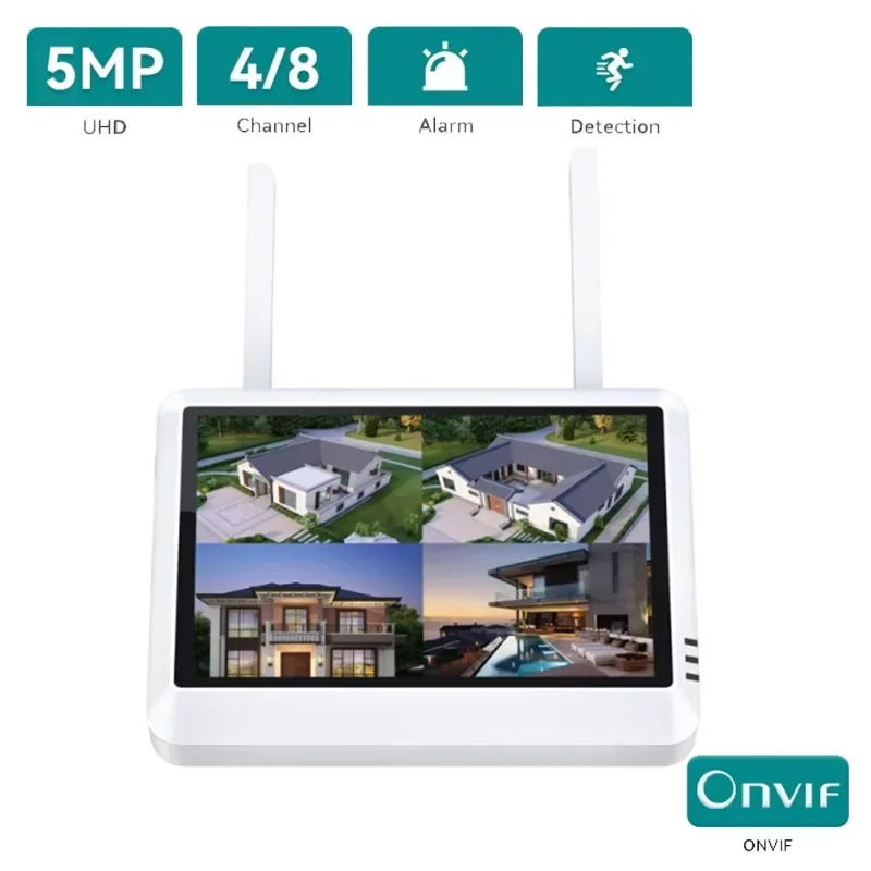 5MP 8CH 4CH 8MP 7-Inch LCD Screen Wireless Wifi NVR Security System Support AI Human Detection Audio Video Recorder iCSee Xmeye