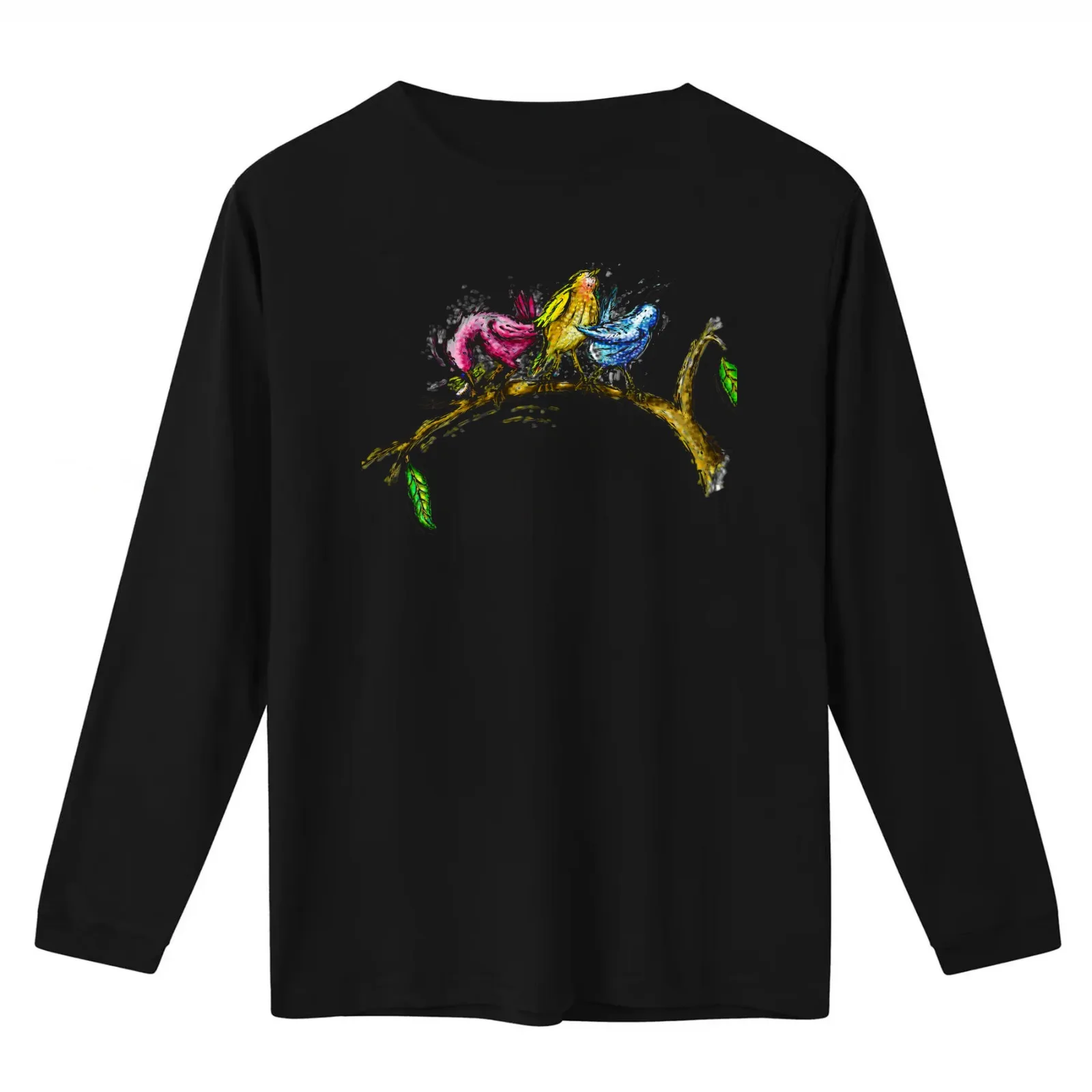 The candid 3 little birds T-Shirt Summer Casual Cotton Tee Oversized Streetwear Tops Vintage Graphic Print Unisex Men Women