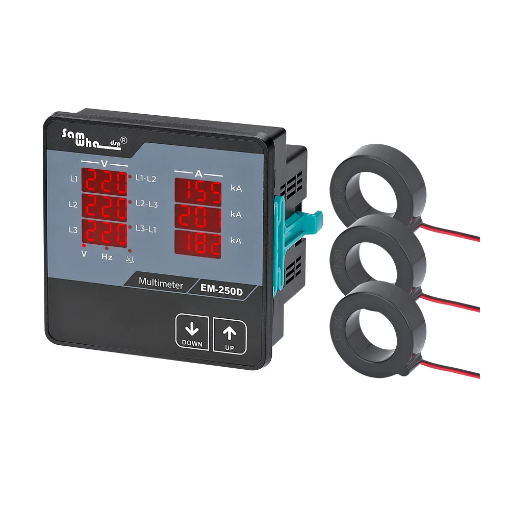 Samwha-Dsp EM-XXD Digital Multimeter, Contains 3 C.T, Three Phase Volt(L-L),(L-N), Ampere ,Frequency, Phase Sequence Display