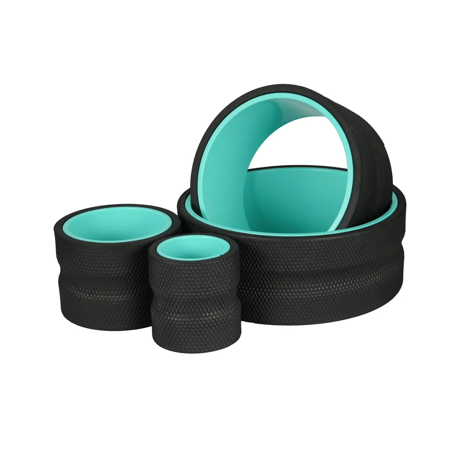 

EVA Yoga Wheel Four-piece Yoga Massage Stick Set Pilates Abdominal Wheel Rear Bend Dharma Wheel