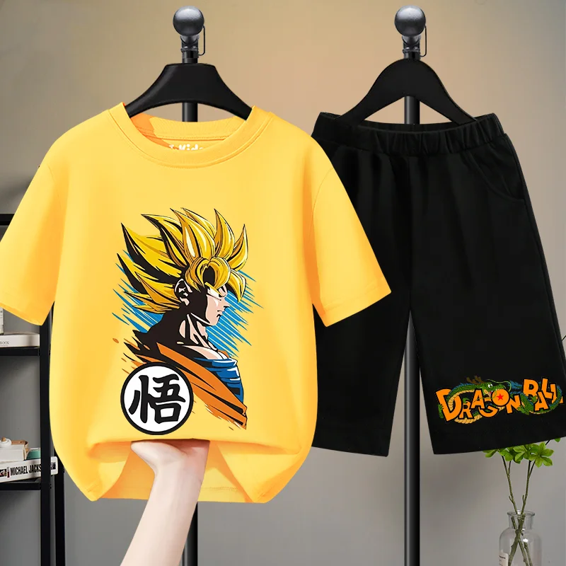 

Комплекты одежды с изображением драконов: летние хлопковые повседневные спортивные топы и брюки, пижамы с Гоку, мультяшные аниме-комплекты, домашняя одежда, подарки на день рождения