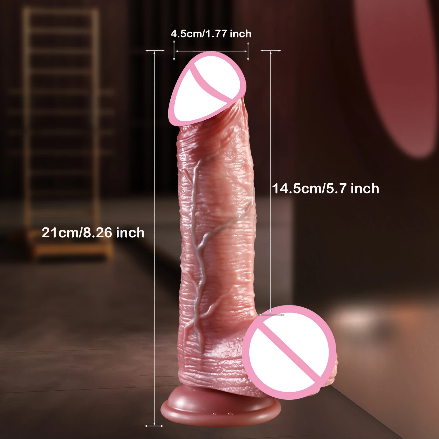 8 inch Dildo Realistic Feels Like Skin Dildos Soft Dildo with Suction Cup Anal Dildo Fake Penis for G Spot Sex Toys for Women