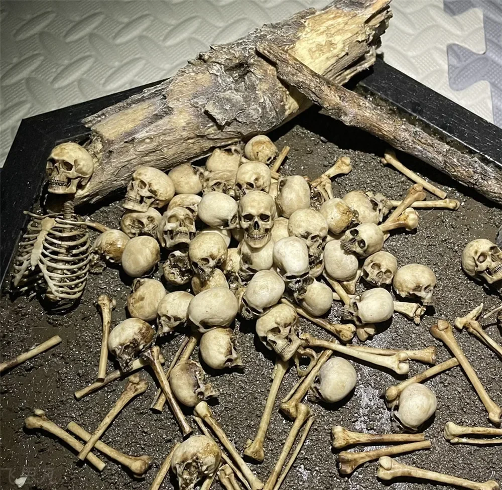 نموذج جمجمة هيكل عظمي مصغر ، دمية الهالويون ، ديكور حوض السمك ، ديكور المنزل ، نبات ، جودة عالية ، #2