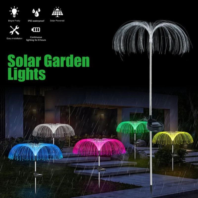 10Pcs Solar Garden Light 7 Color Changing Jellyfish Light LED Fairy light Outdoor Waterproof Lawn Light Landscape Decor Lighting