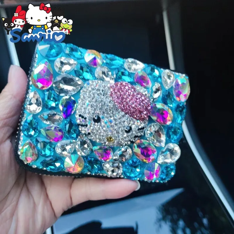 Hello Kitty's New Diamond-studded Card Holder, Cartoon Women's Card Holder, Large Capacity, Fashionable Credit Card Holder