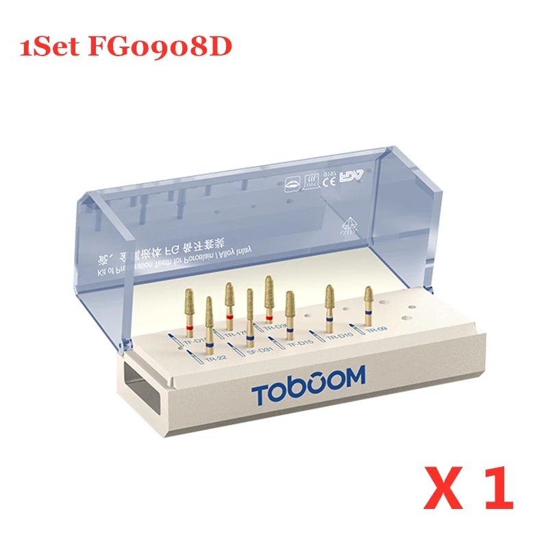 

1Set Dental Preparation Porcelain Burs for Alloy Inlay and onlay 8PCS/KIT FG0908D