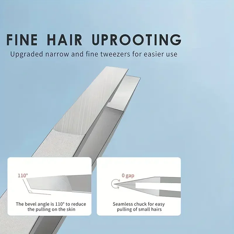 Conjunto de pinças faciais e sobrancelhas de aço inoxidável-precisão detritos de cabelo e remoção endógena do cabelo adequado para homens e mulheres