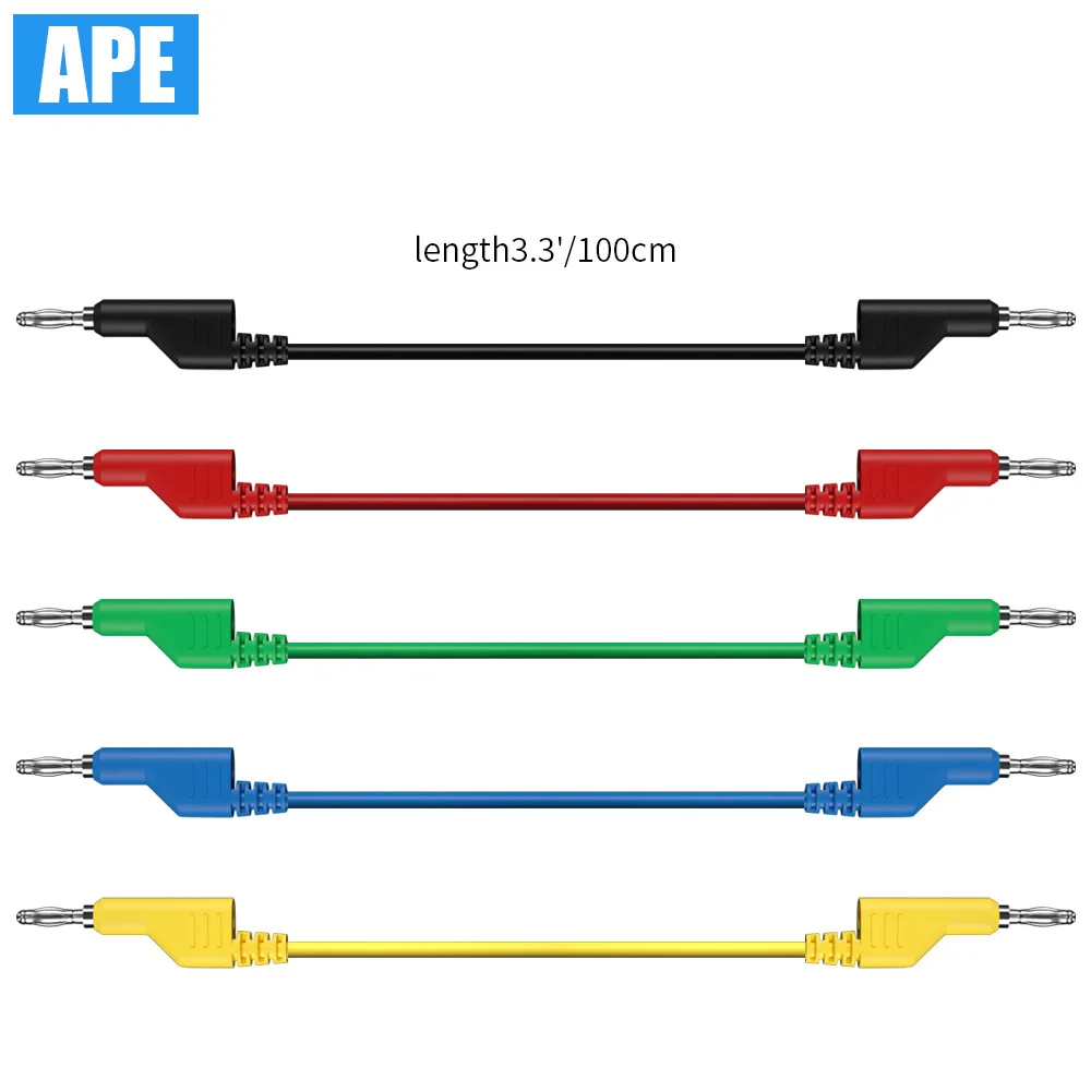 Imagem -02 - Cabo de Teste Multímetro Plugue Banana para Plugue Banana Longo Cores mm Pcs