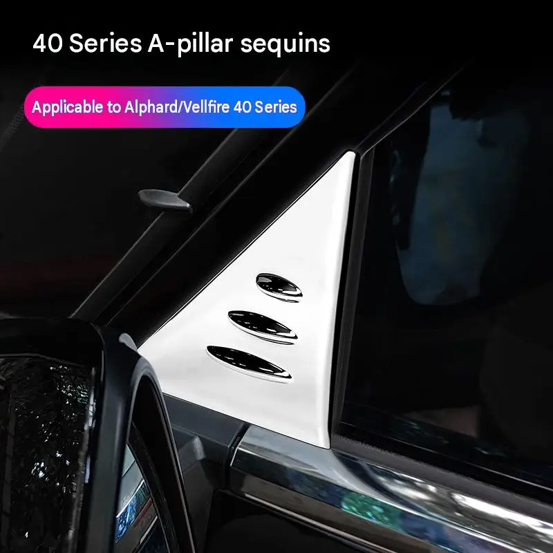 Car A Pillar Covers for Toyota Alphard Vellfire 40 Series ABS Triangle Quarter Window Trim Plated Exterior Decoration Stickers