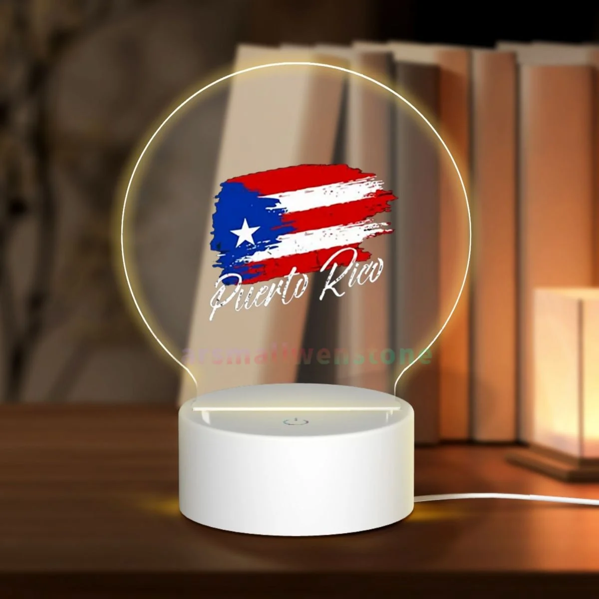 Puerto Rico Flag Acrylic Photo Lamp Photo LED Night Light,Photo Frame,Gift for Couple, Anniversary Gift,Art Decoration