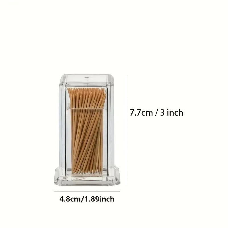 Toothpick Dispenser, Transparent Thickened Square Toothpick Box, Hard Acrylic Material Toothpick Holder, For Living Room