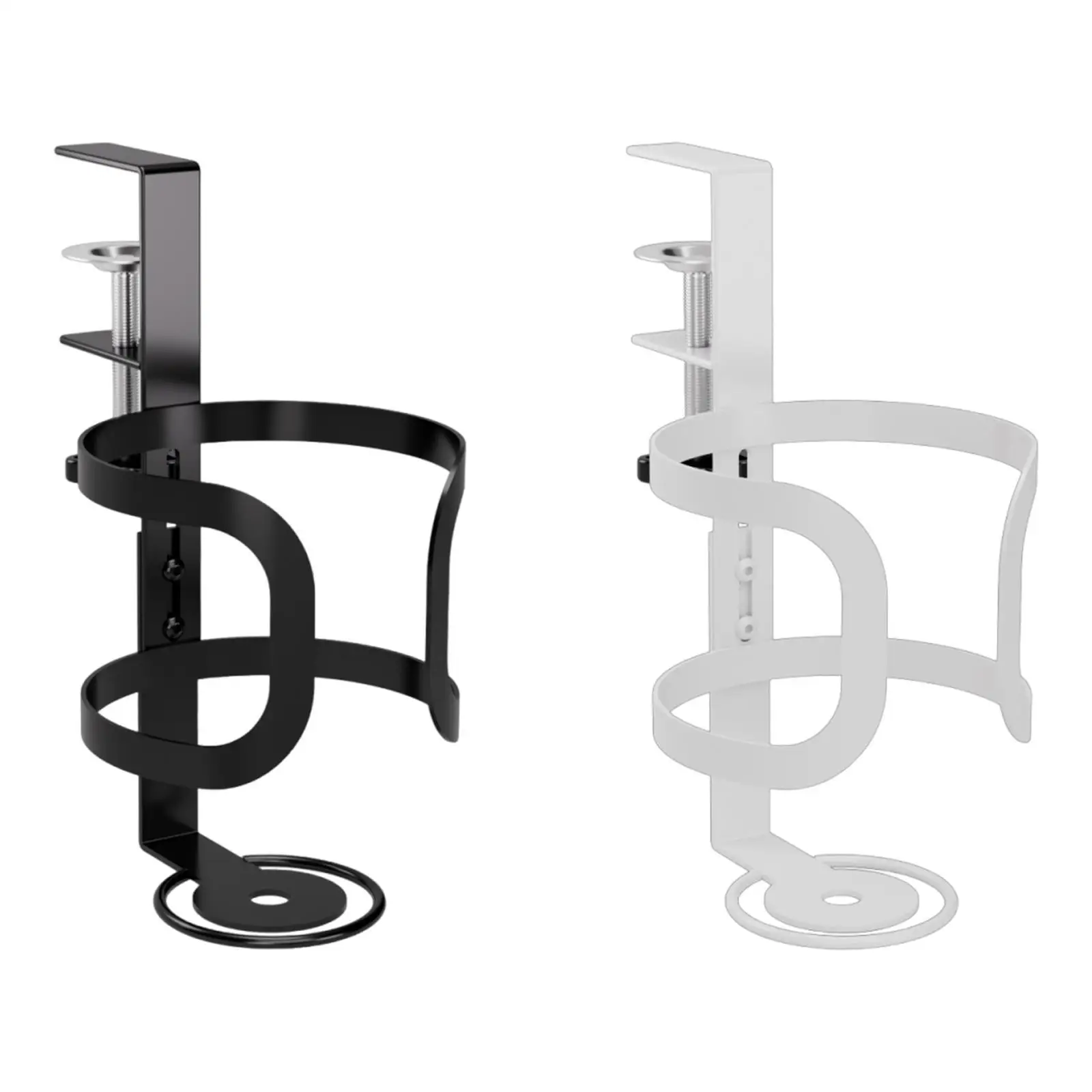 

Desk Cup Holder Easy to Install Practical Dorm Home Apartment Office Gaming Desk Storage Rack Adjustable Clamp Desktop Organizer