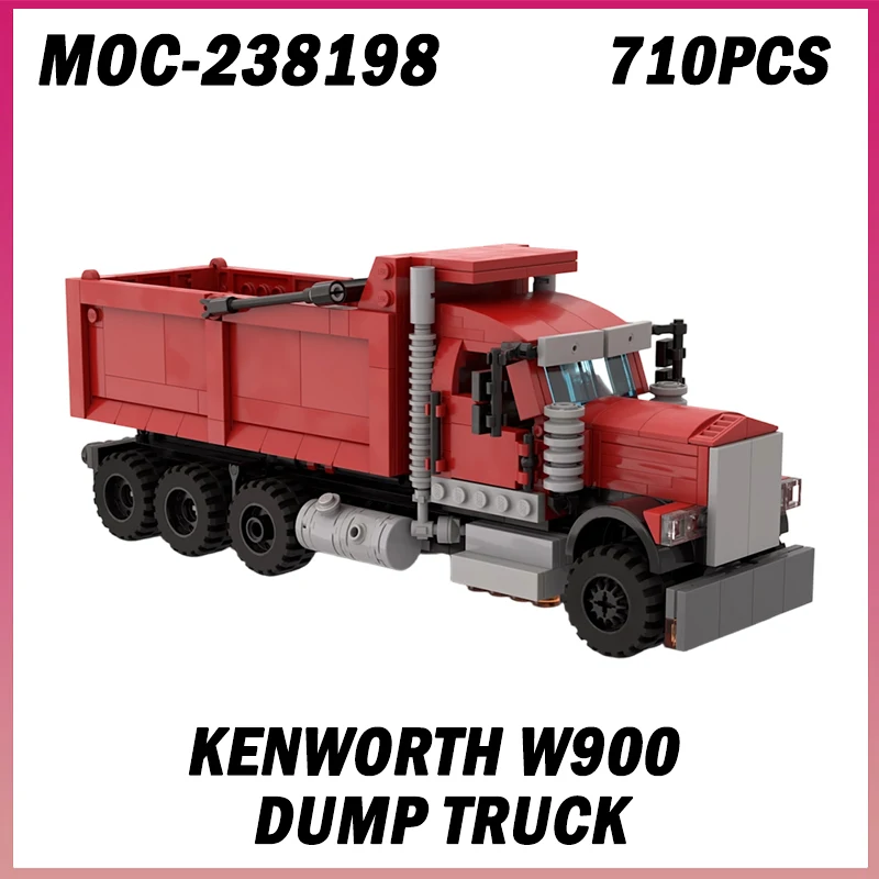 

710 шт. MOC-238198 Kenworth W900 Самосвал Прицеп Транспортный автомобиль Инженерная серия Модель Строительные блоки Кирпич Игрушка для мальчика