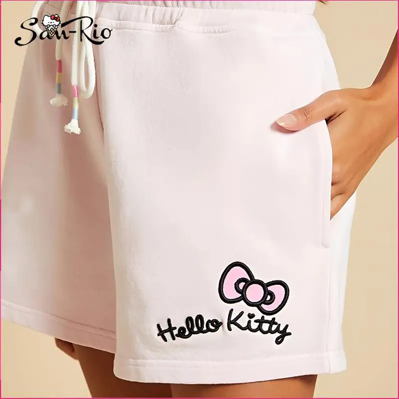 

Sanrio Hello Kitty Shorts Fashion Short Casual Pants High Waist Pink Sports Shorts Women's Sleep Homewear Kawaii Street Shorts