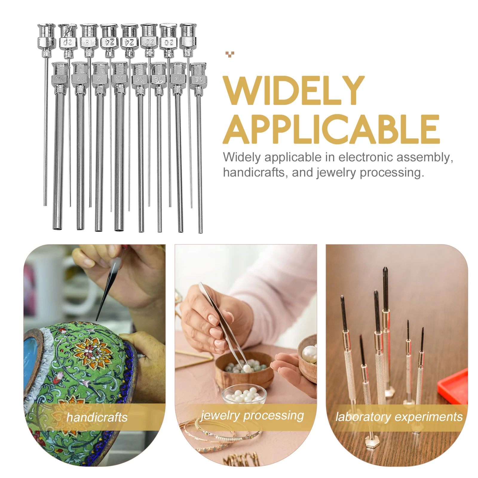 

16Pcs Stainless Steel Dispensing Needles 10G 12G 14G 16G 20G 22G Pointy Tips Blunt Needle for Epoxy Resin Glue Adhesive
