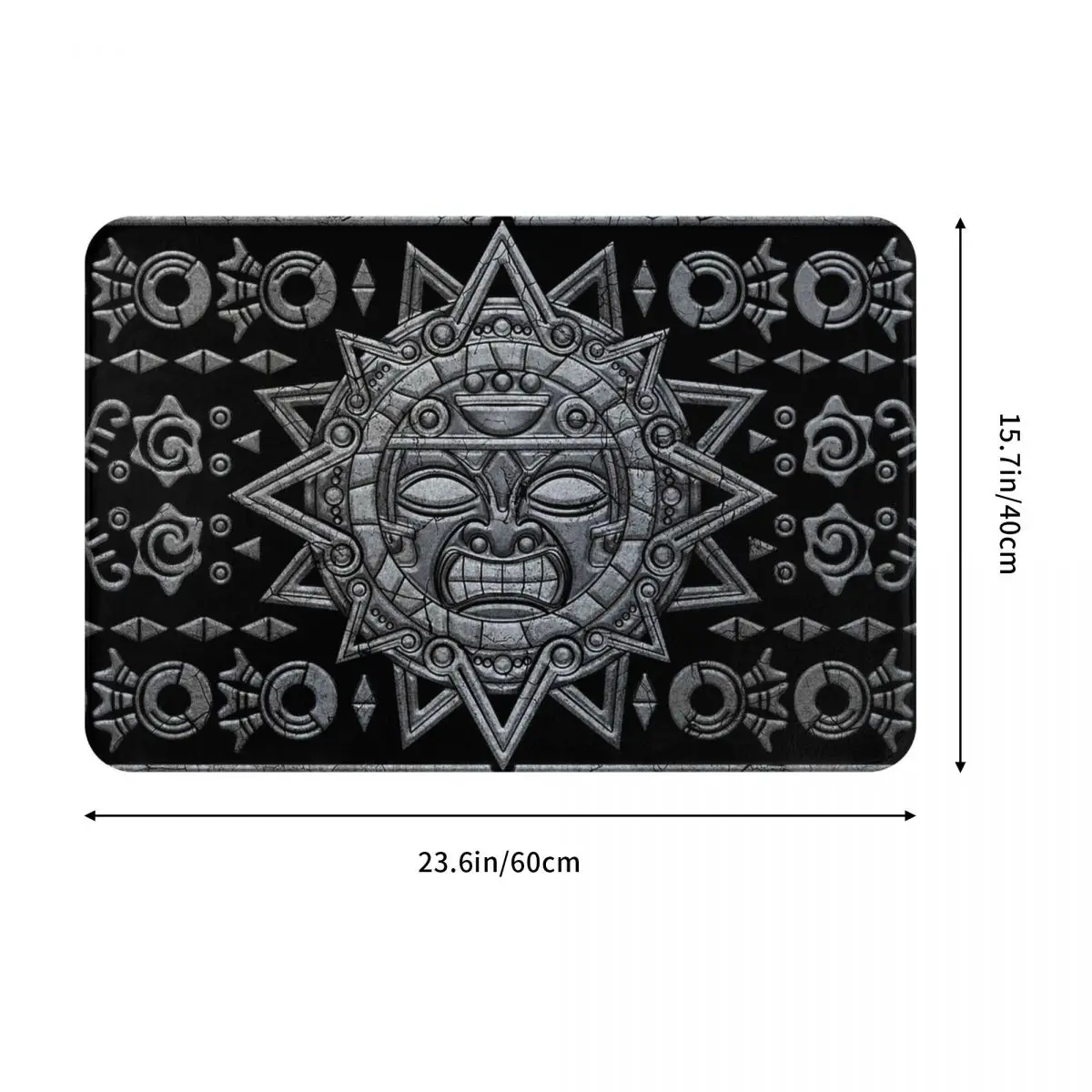 Aztec Thần Mặt Trời-Đá Trên Đen ADSC0012 Thảm Thảm Footpad Thảm Nhà Tắm Chống Trơn Trượt Vệ Sinh Ban Công Đất Nặn bền Đẹp Có Thể Rửa Được