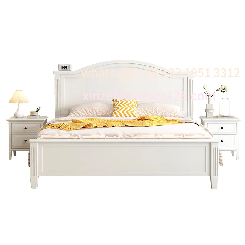 Customizable modern simple bed master bedroom 1.8 meters double bed custom box air pressure high box storage solid wood bed