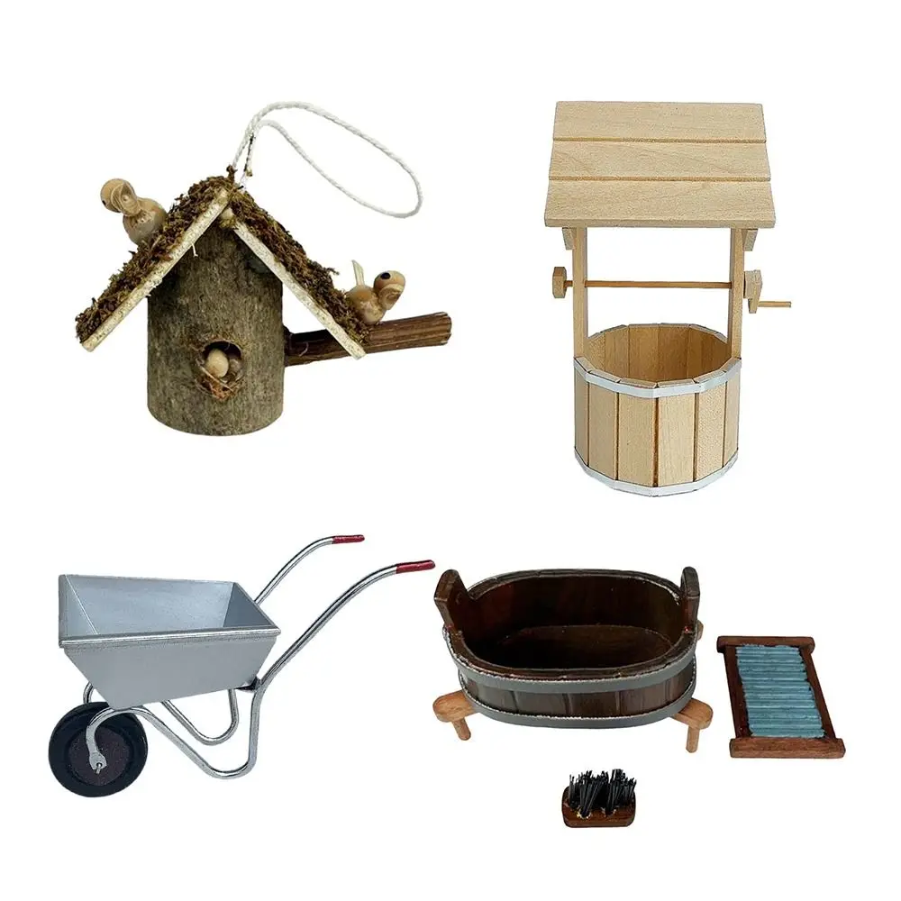 Modelo de cena de casa de bonecas em escala 1/12, resina micro paisagem grden, acessórios para fazer casa de brincar, modelo de móveis