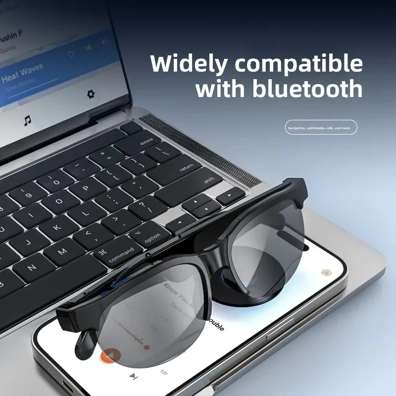 Smart Bluetooth Glasses TAC Polarized Sunglasses Wireless Music HandsFree Calls UV Protection AI Translation Blue Light Blocking view 3