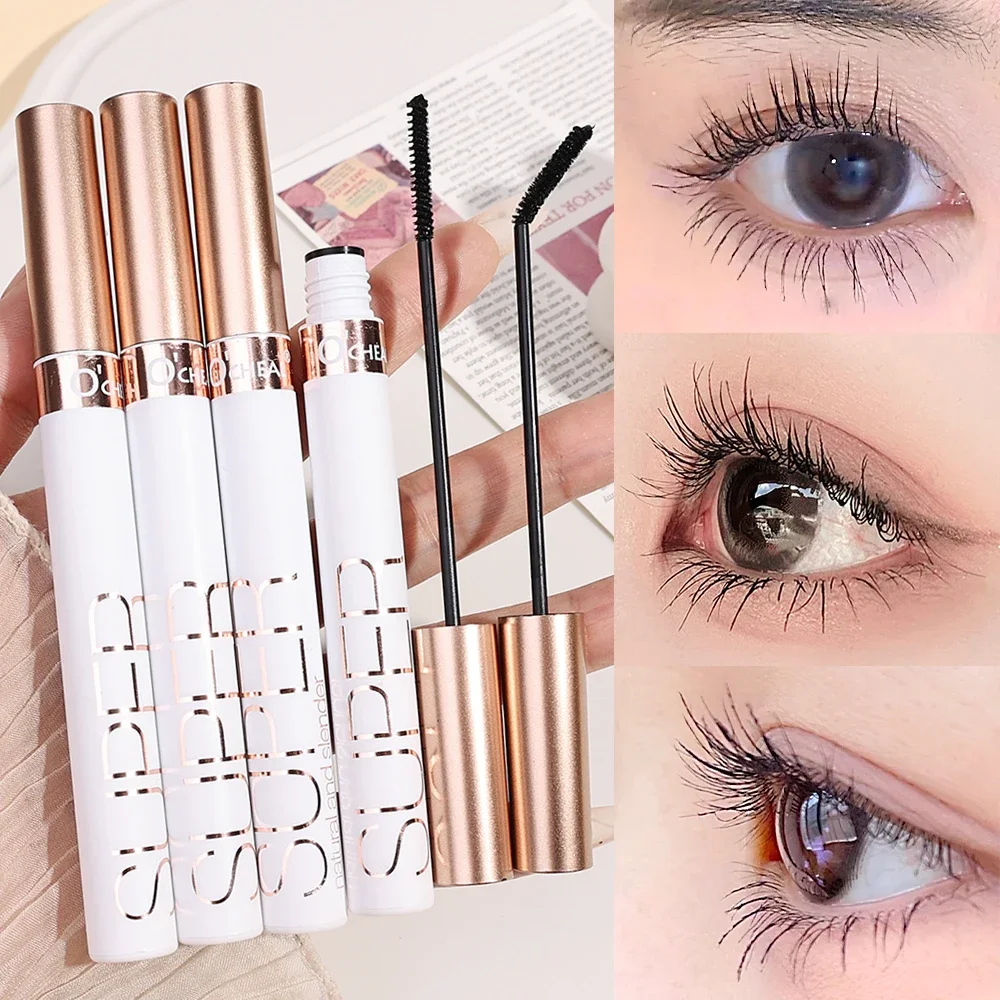 Ultra-Fine Black Mascara Makeup 4D Silk Fiber Lengthens Eyelashes Waterproof Lasting Curling Fast Dry Mascara Korean Cosmetics