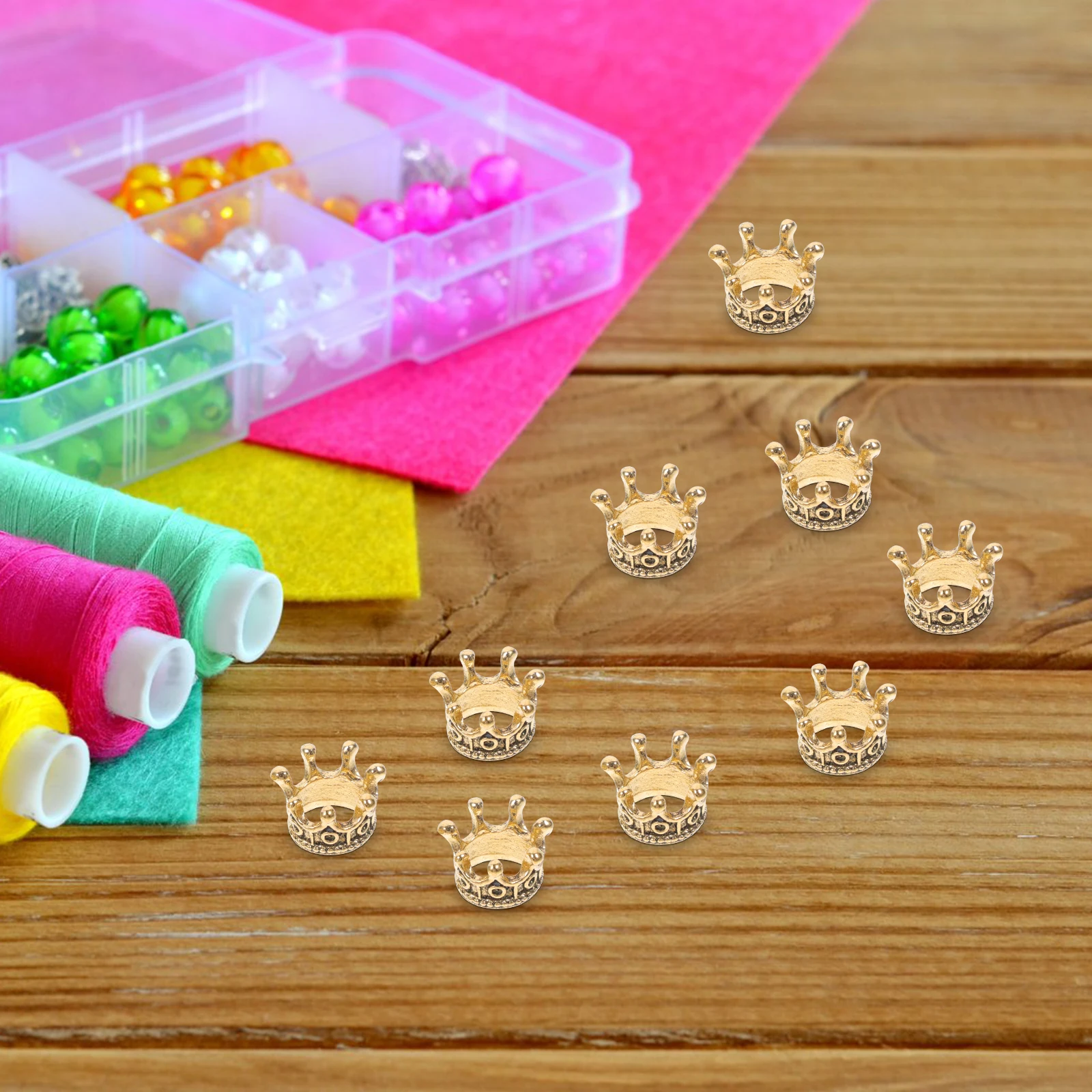 

60pcs Crown Charms Diy Alloy Jewelry Accessories Bracelet Necklace Keychain Decorative Craft Connector For Diy Crafts Charm