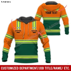 Custom Logo Work Waste Management 3D Printed Hoodie Men Pullover Sweatshirt Jersey Jumper Shirt Safety Non-Workwear Uniform