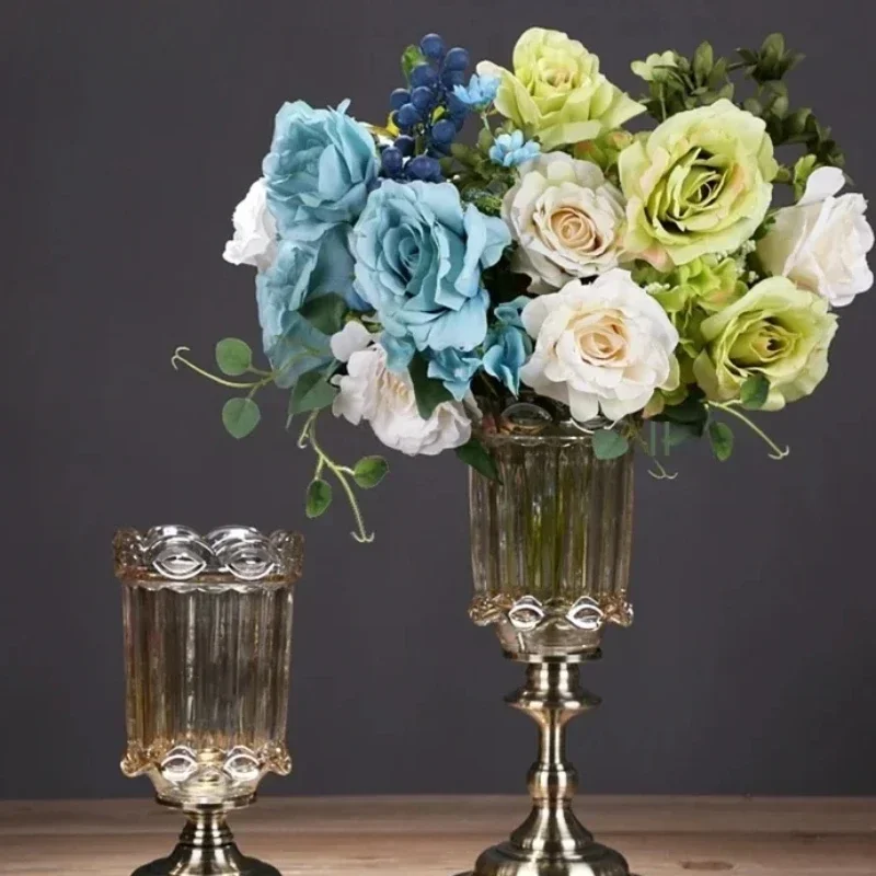 For For High Glasvase Für Wohnkultur, Elegant Flower Container, Wohnzimmer Tisch Dekoration, Creative Decorative Flower Halter.