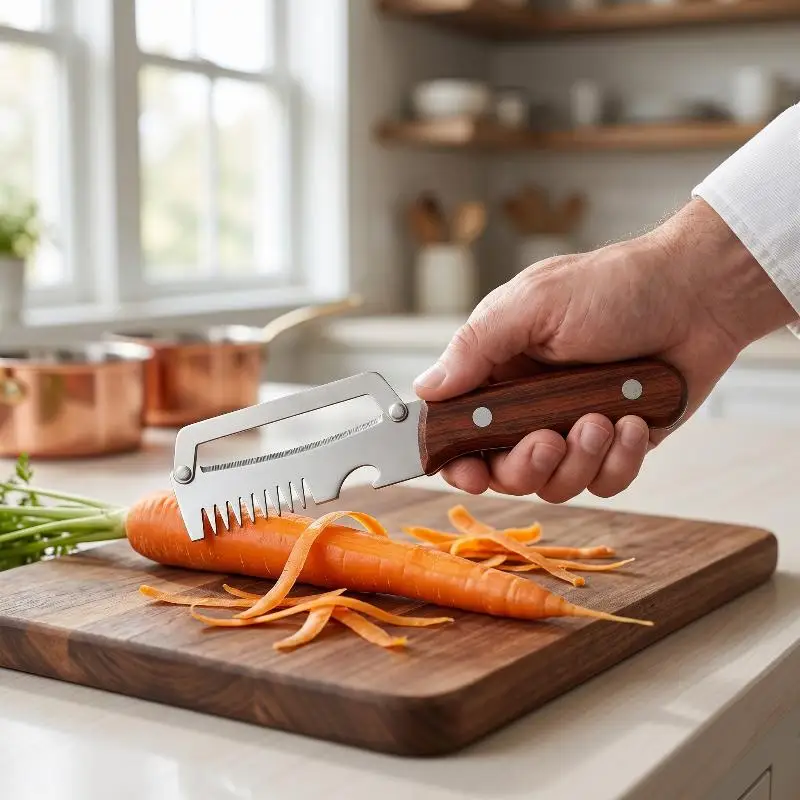 Multi-Functional Kitchen Peeler 4-in-1 Stainless Steel Vegetable Fruit Slicer Cutter Julienne Tool With Bottle Opener