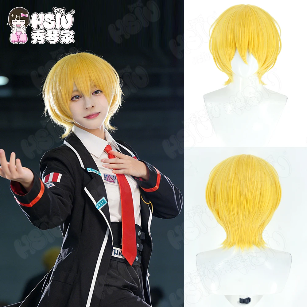 

Дон Кихот ‌ Синтетический парик для косплея «HSIU», 30 см, желтый короткий парик + шапочка для парика, парик для косплея по игре Limbus