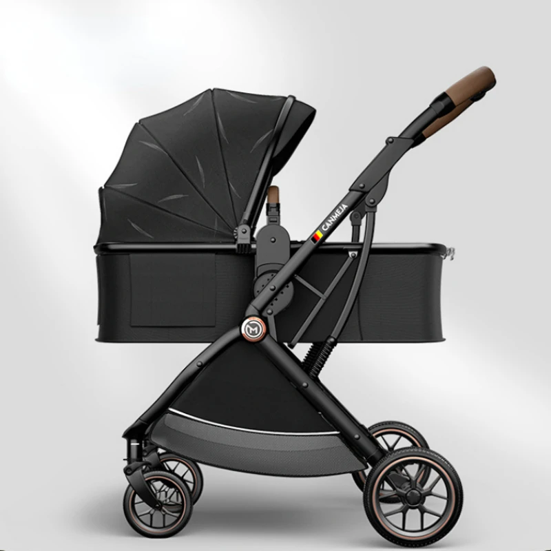 

Two-way lightweight folding four-wheeled Baby Stroller Luxury Can Sit Can Lie Baby carriage Shock absorption Baby Cart