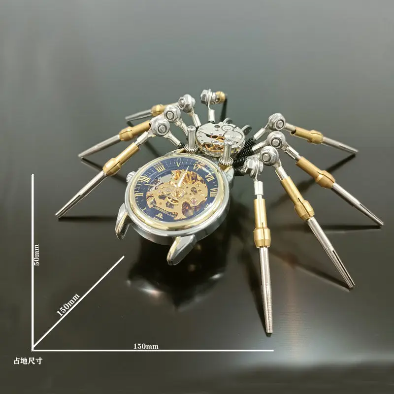 Mechanical spider static model mechanical hollow watch mechanical clock high-end jewelry metal toy finished desktop decoration