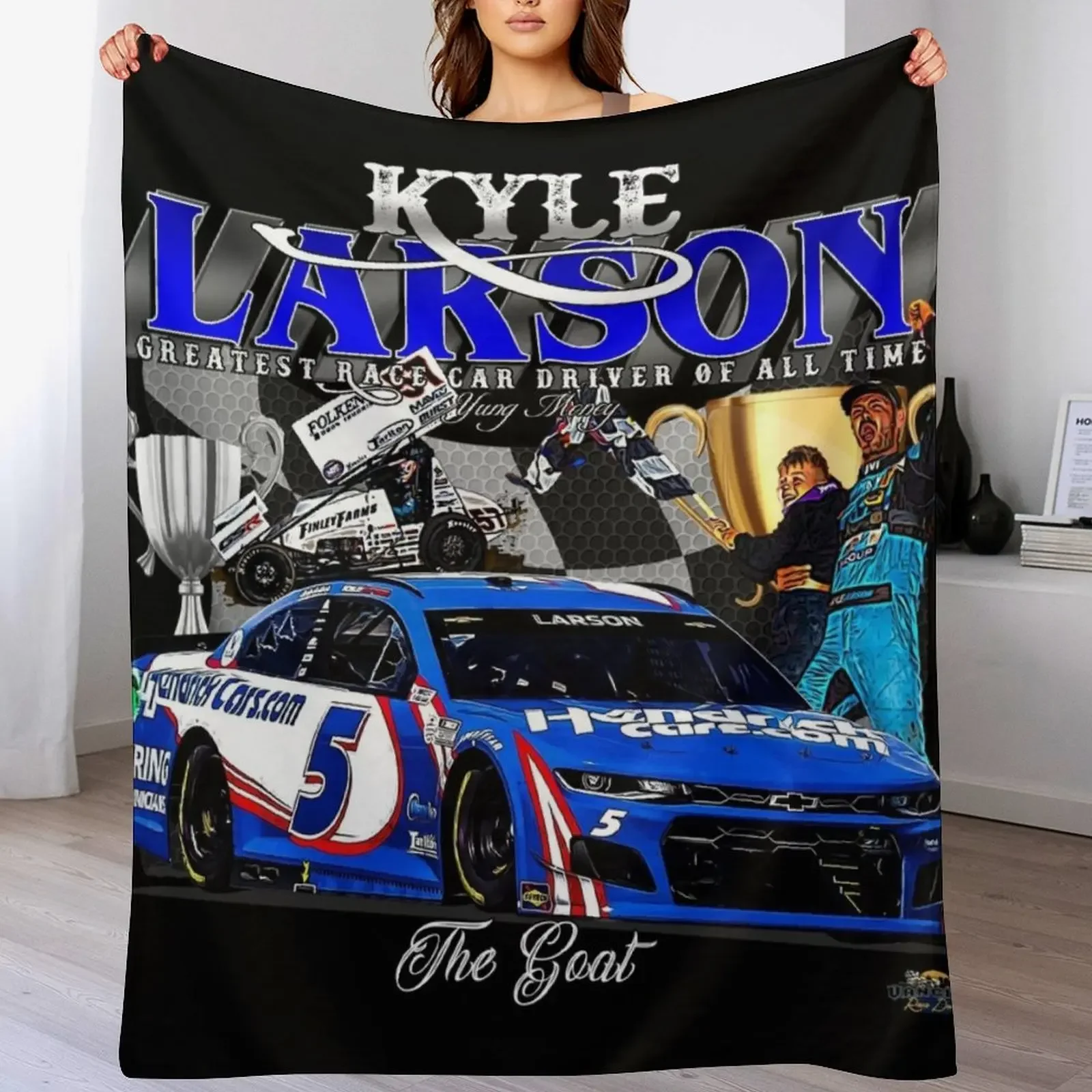 Kyle Larson The Greatest Race Car Driver of All Time Throw Blanket Travel manga Soft Beds Luxury Thicken Blankets