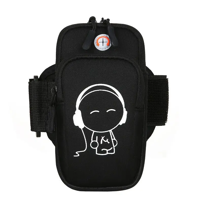 Dual Use Wrist & Arm Phone Armband, Oxford Fabric Printed Adjustable Pouch for Running Gym Walking, Fits 6.5