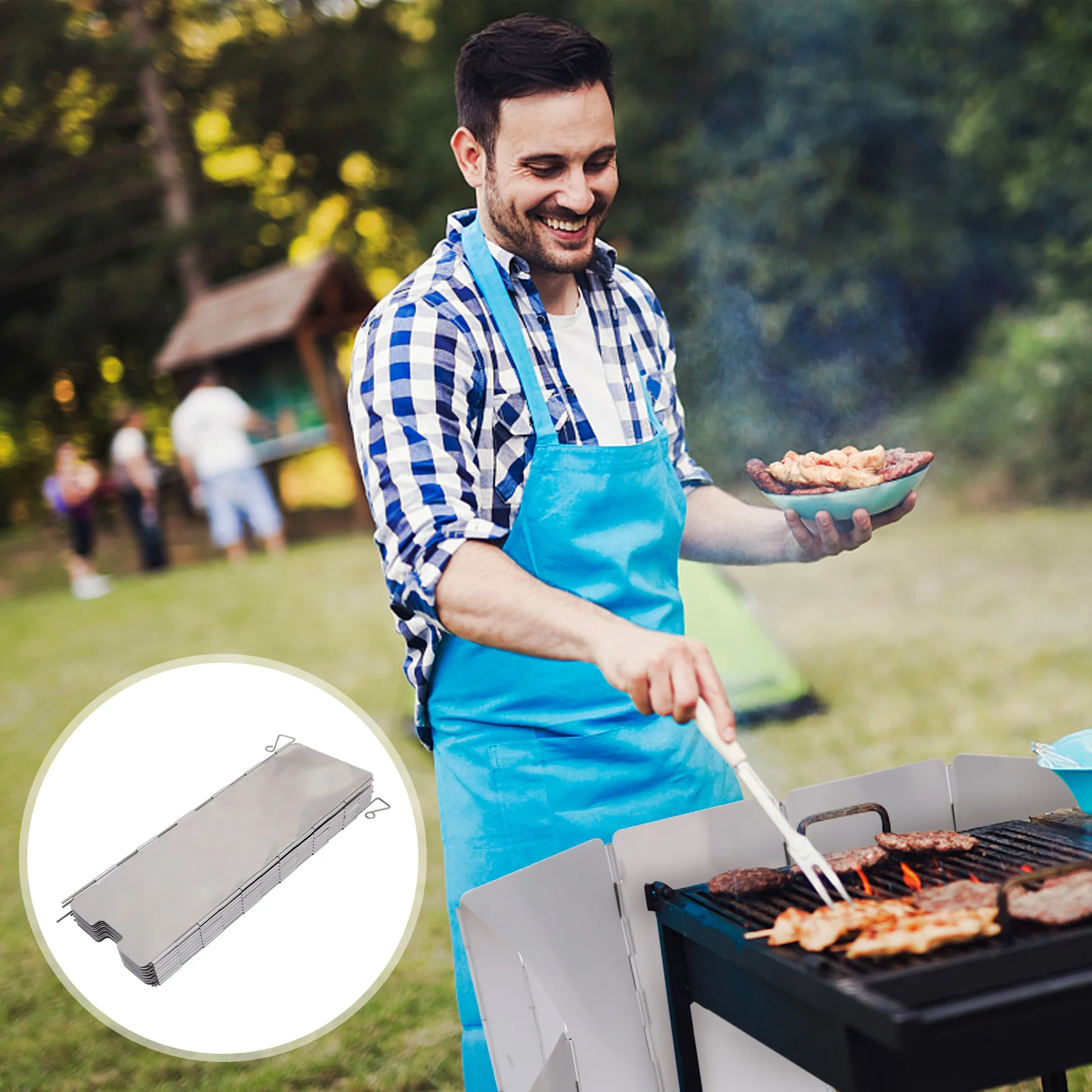 

Folding Windshield Aluminum Alloy For Outdoor Barbecue Camping Picnic Stove Windscreen Bbq Supply Portable Durable Lightweight