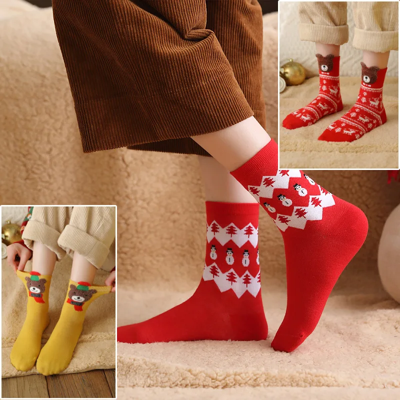 Cartoon Christmas Socks Ornaments Merry Christmas Decorations For Home Christmas Gifts Xmas Happy New Year Supplies