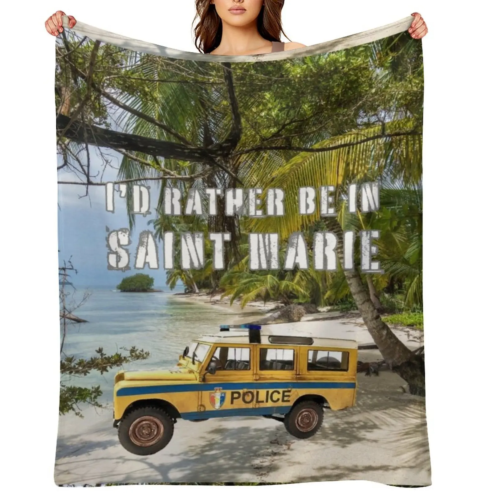 

Saint Marie BBC Death in Paradise Throw Blanket Stuffeds Multi-Purpose Moving Furrys Blankets