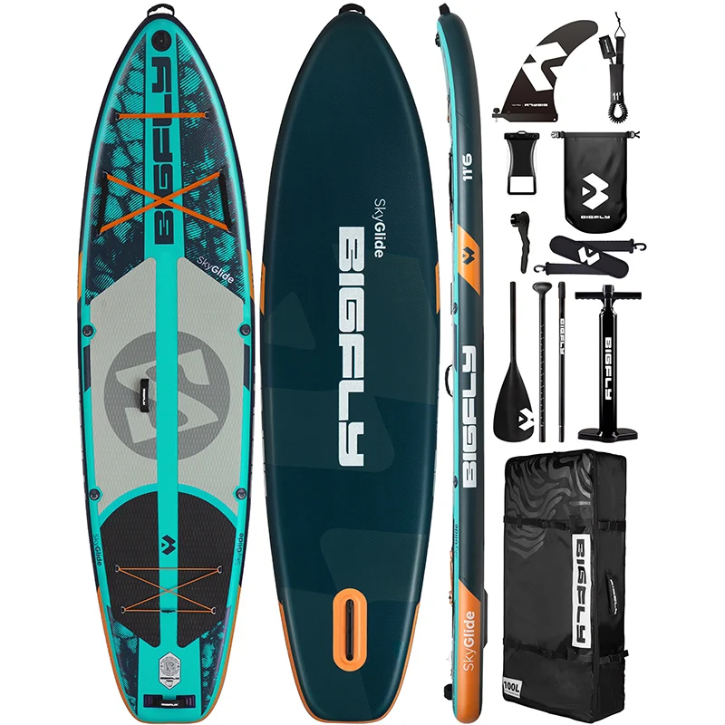 

BIGFLY Fishing Sup Waterproof Extra Wide Inflatable Adult Paddle Board 11'6"*35"*6" Standing Aquatic Fishing With Accessories