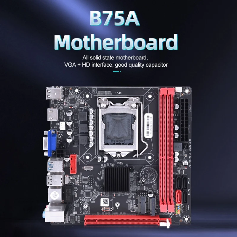 

B75A Desktop Motherboard LGA1155 2XDDR3 Slots Up To 16G PCI-E16X SATA3.0 USB3.0 100M Ethernet B75A Motherboard Durable