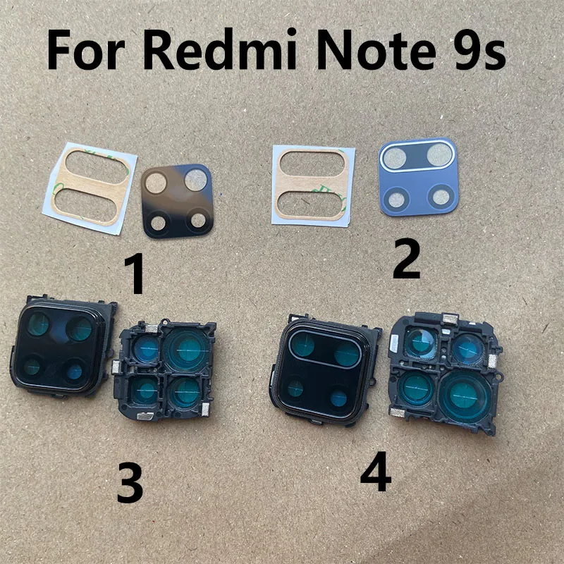 For Xiaomi Redmi Note 9S Back Camera Lens Rear Glass With Frame Cover Replacement